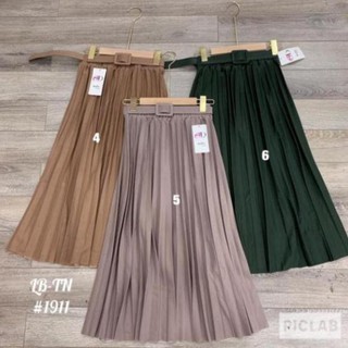 CHÂN VÁY XẾP LY KÈM ĐAI MS13208
