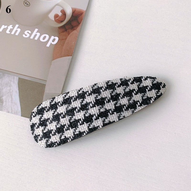 Kẹp tóc BB kẻ sọc caro phong cách Hàn Quốc cổ điển thời trang cao cấp cho nữ