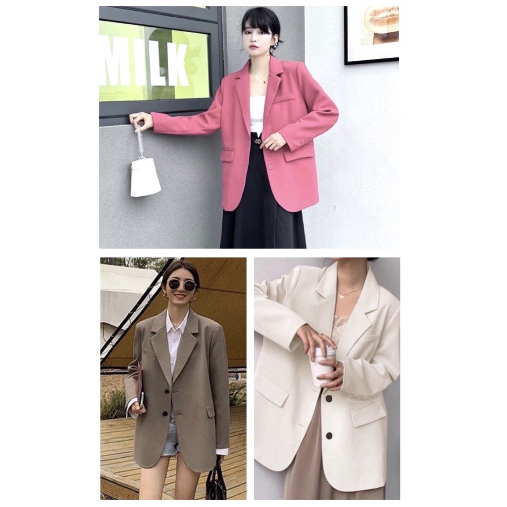 Áo Khoác Vest Phom Rộng Áo Blazer Nữ Áo Blazer 2 Nút Áo Khoác 2 nút Áo Blazer Bigsize  Có sẵn