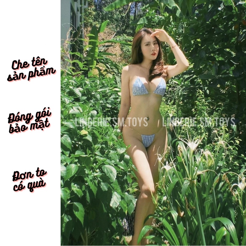 &lt;Có Size&gt; Bikini Xanh Mát Mẻ - Dây Quai Trong Gợi Cảm