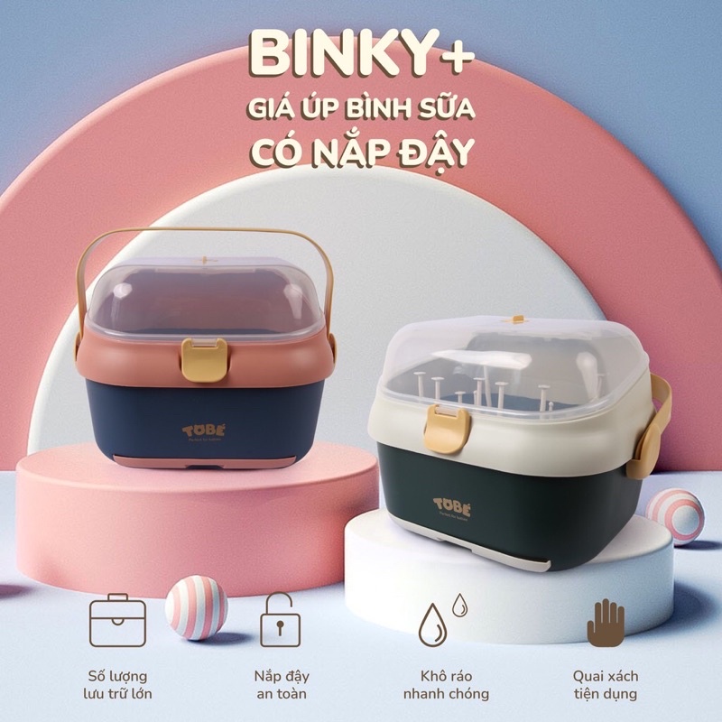 TOBÉ- ÚP BÌNH SỮA BINKY PLUS 2 MÀU MỚI NHẤT CÓ NẮP ĐẬY