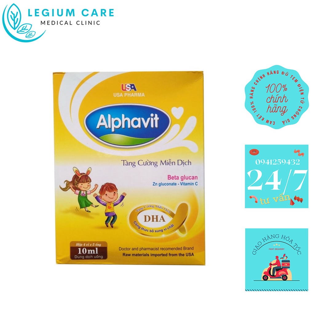 ALPHAVIT TĂNG CƯỜNG MIỄN DỊCH - TĂNG SỨC ĐỀ KHÁNG - NGUYÊN LIỆU NHẬP KHẨU MỸ - HỘP 20 ỐNG NHỰA BẺ