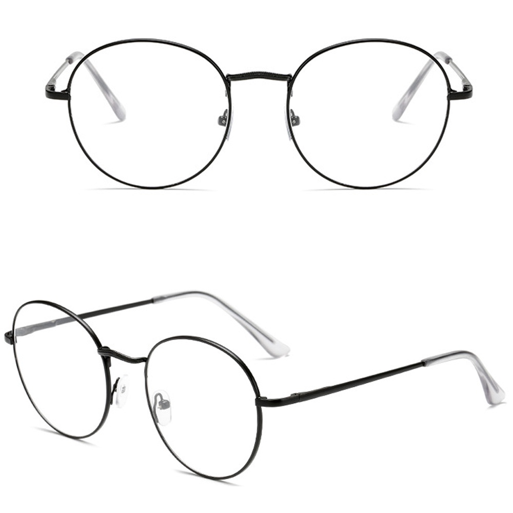 Mắt kính gọng kim loại tròn chống ánh sáng xanh thời trang cho nam và nữ