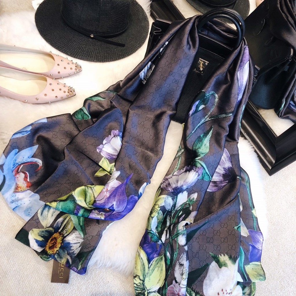 Khăn Choàng Lụa In Họa Tiết Thời Trang Dành Cho Nữ