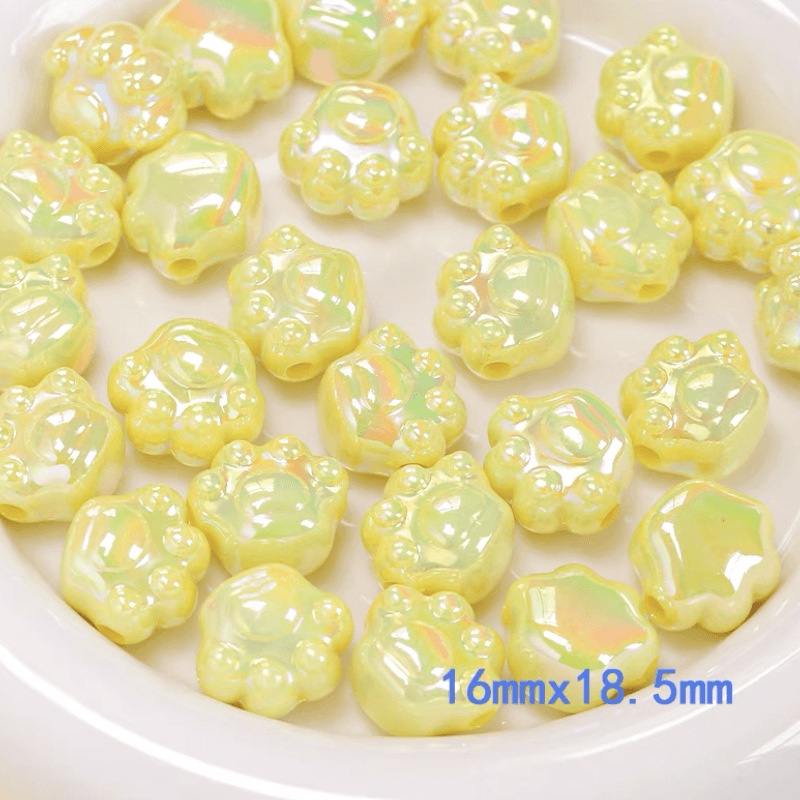 Túi 10 Hạt Nhựa Hình Dấu Chân Mèo Nhiều Màu Sắc Làm Trang Sức / Điện Thoại