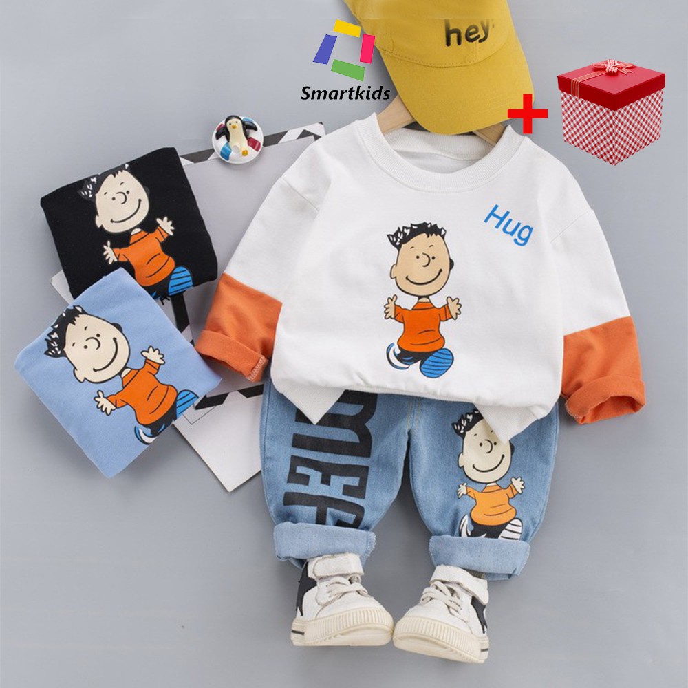 Quần áo trẻ em chất liệu jean, cotton cao cấp Smartkids hình chú bé TE2768