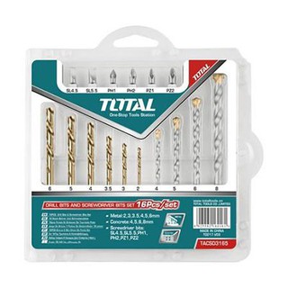 Bộ mũi khoan đa năng và bắt vít 16 chi tiết total tacsd3165