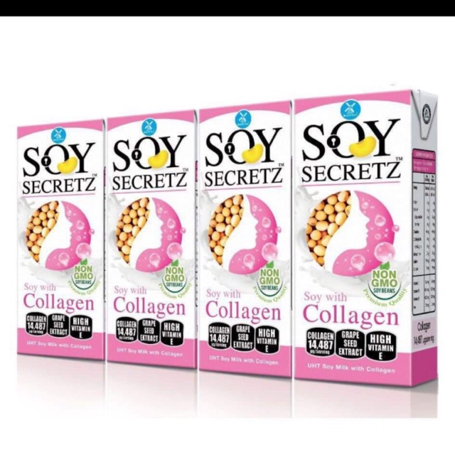 4 lốc Sữa đậu nành Collagen Soy Secretz 180ml/hộp