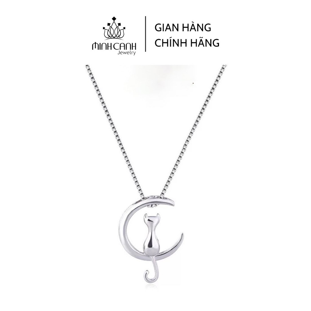 Dây Chuyền Bạc Mèo Ngồi Trên Mặt Trăng - Minh Canh Jewelry