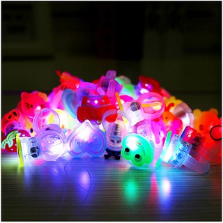 10pcs/lot Cute Kids Child LED Light Up Flashing Finger Rings Glow Party Favors