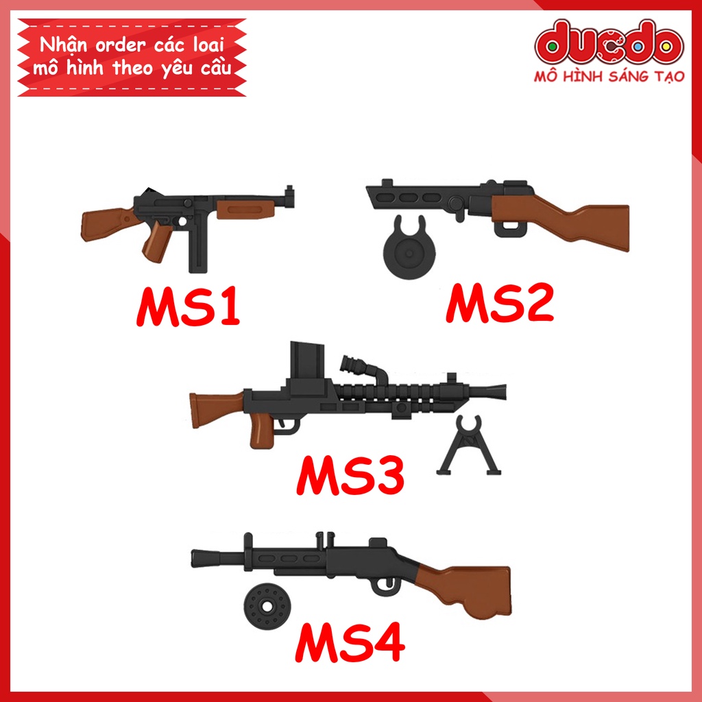 Phụ kiện trang bị vũ khí siêu chất - Đồ chơi Lắp ghép Mini Minifigures Army lính Mô hình ww2
