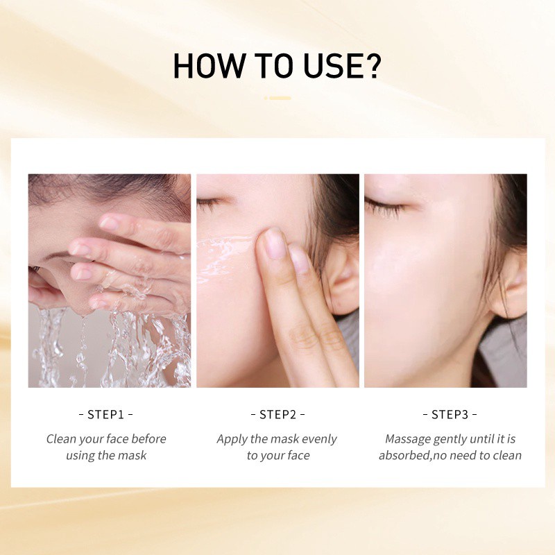 Set 3 Mặt Nạ Ngủ Chiết Xuất Ốc Sên LAIKOU 3g/gói Chống Nếp Nhăn Dưỡng Ẩm Se Khít Lỗ Chân Lông