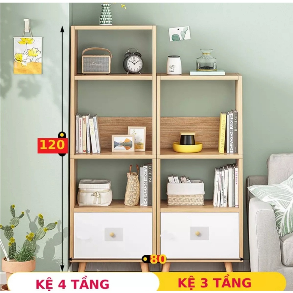Kệ gỗ Bắc Âu 3-4-5 tầng. Tủ gỗ nội thất phong cách Bắc Âu hiện đại. Gỗ MDF cao cấp, sang trọng, độ bền cao