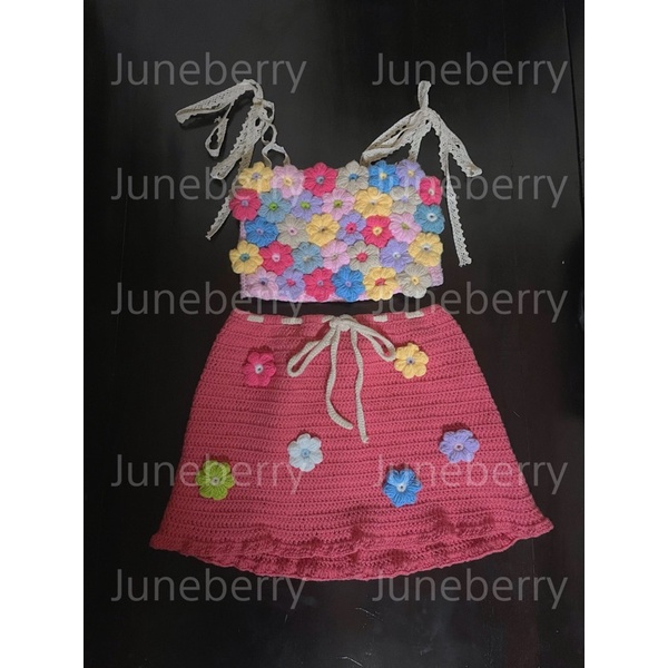 ÁO CROPTOP LEN MÓC HOA NỔI HANDMADE HOT TREND ĐI BIỂN/ẢNH va ViDEo THẬT CHÍNH CHỦ