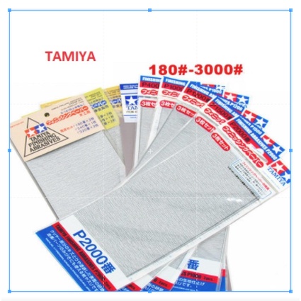 Bộ 3 giấy nhám xốp Tamiya công cụ mài và đánh bóng độ nhám 180 # - 3000 # - Dụng cụ mô hình