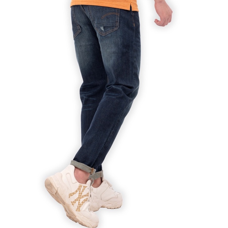 Quần jean nam ống đứng màu xanh đậm basic chất liệu denim cao cấp co giãn Vnline - QJGST933
