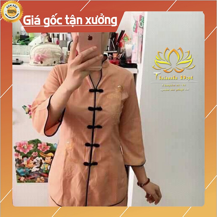 Đồ lam đi chùa Bộ Đi Chùa Cổ Tàu Thêu Sen,Vải Kate Loại 1 Mịn Đẹp Thoáng Mát,Mặc Cực Thoải Mái, Kín Đáo Khi Đi Lễ Chùa | BigBuy360 - bigbuy360.vn