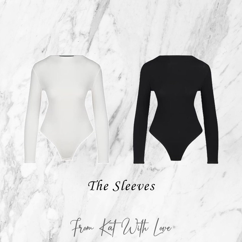 Bodysuit Tay Dài | 2 màu Trắng- Đen | The Sleeves | BigBuy360 - bigbuy360.vn