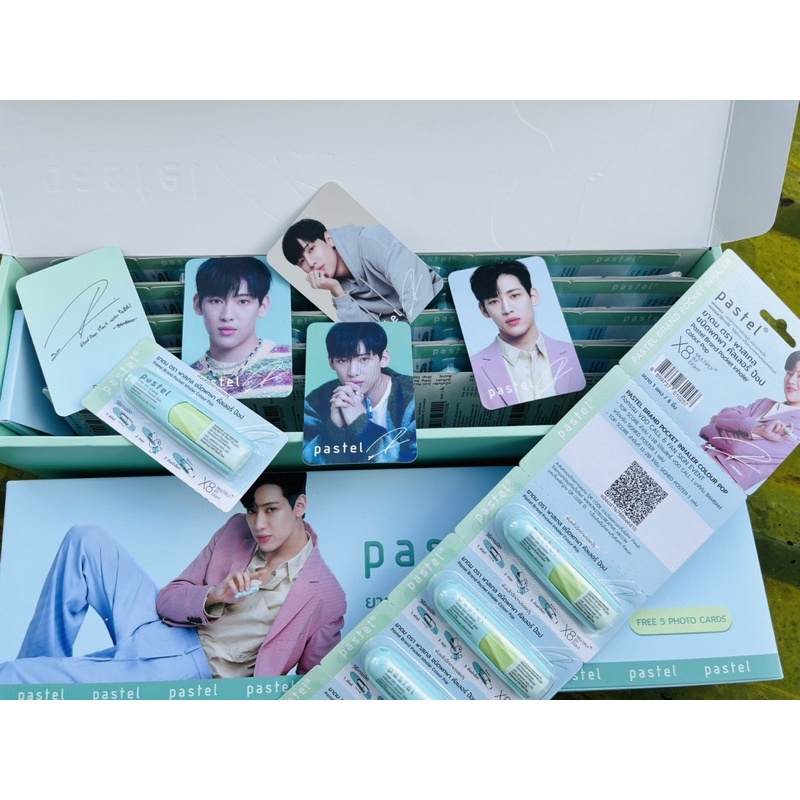[Tặng Card BamBam] 1 dây 6 ống hít Ống hít mũi BamBam Pastel Inhaler phiên bản giới hạn mùi dầu thảo dược cực thơm