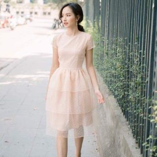(ĐẦM CÔNG CHÚA 3 TẦNG HỒNG ) kèm hình thật