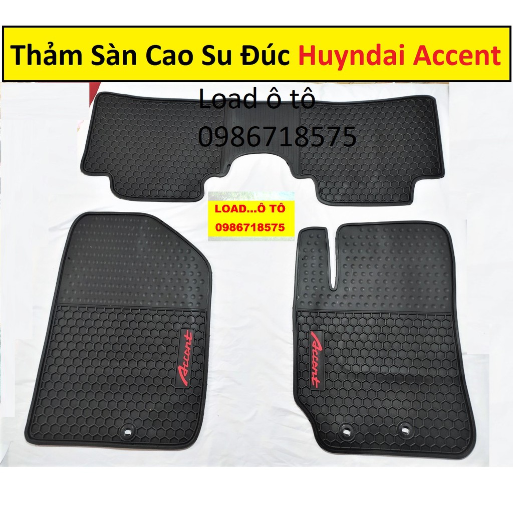 Thảm Sàn, Thảm Trải Sàn Xe Huyndai Accent 2022-2018 Chất Liệu Cao Su Đúc Nguyên Khối Tổ Ong