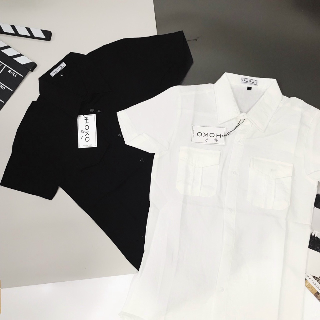 Áo sơ mi nam tay ngắn vải Đũi Thái cao cấp phối túi sang trọng lịch lãm [NEW UNISEX]