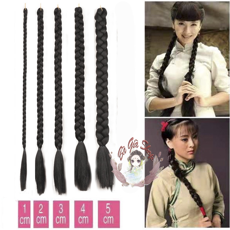 Bím tóc nhiều cỡ búi tóc cổ trang tóc giả tạo kiểu tóc cưới