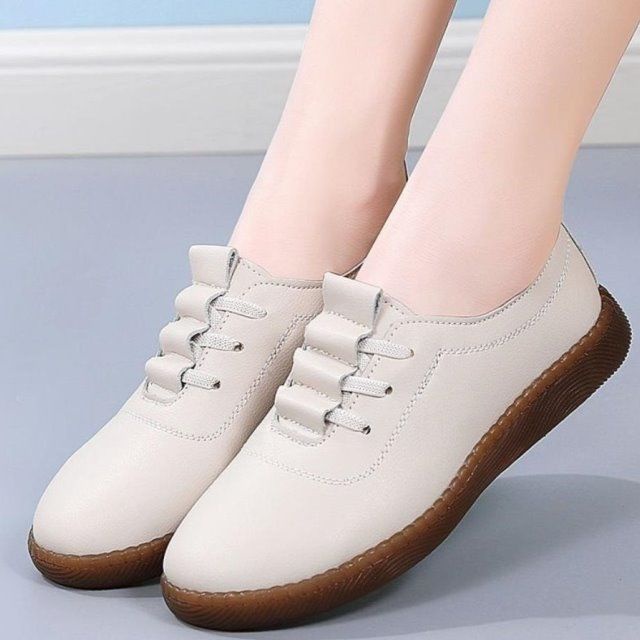 Giày Lười Da Đế Mềm Thời Trang Cho Phụ Nữ Trung Niên