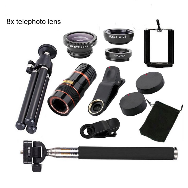 Bộ Ống Kính Phóng To 8x Zoom 8x Zoom 8x 12x Zoom Zoom Zoom Zoom Zoom Fisheye Cho Điện Thoại Thông Minh