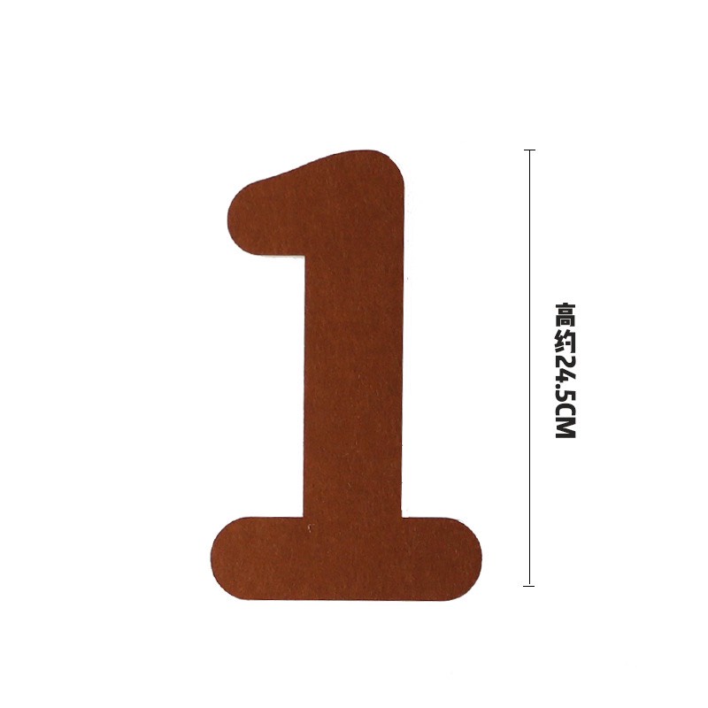 Chữ số màu nâu chất xốp 24.5cm Korea Style