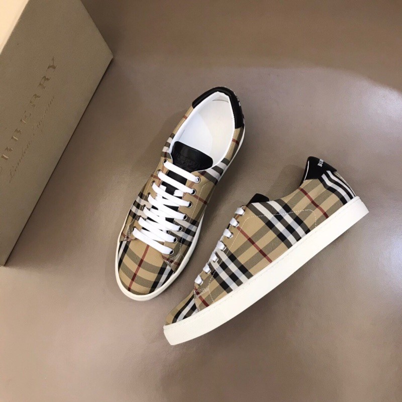 Giày thể thao/sneaker nam thương hiệu Burberry da thật cao cấp thiết kế kẻ caro cổ điển phong cách