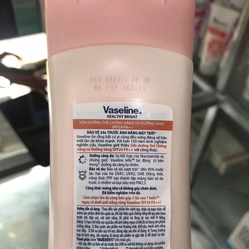 Sữa Dưỡng Thể 350Ml Vaseline Dưỡng Ẩm Sáng Da Chống Nắng Spf24Pa++