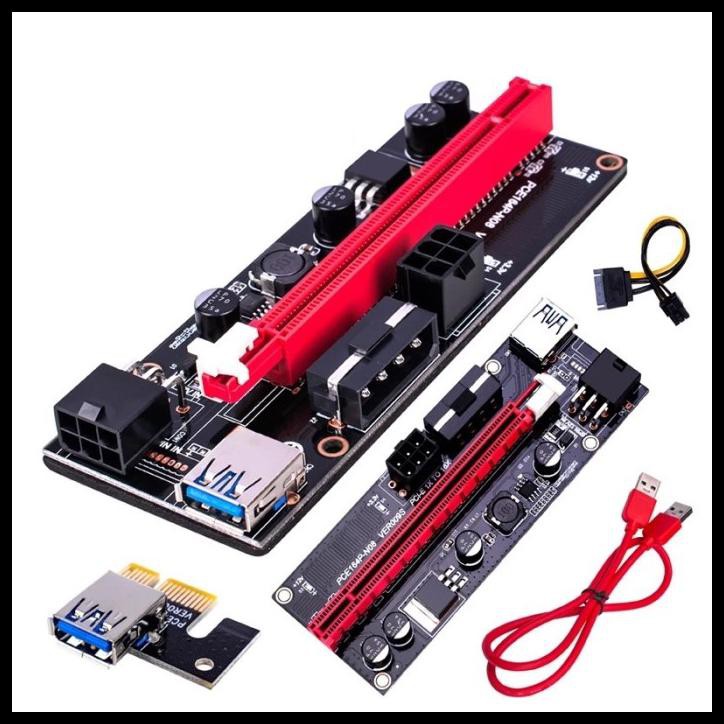 Bảng mạch Usb 3.0 Pcie 6Pin 1X sang 16X Version 009S 009 2021 - màu đỏ | BigBuy360 - bigbuy360.vn