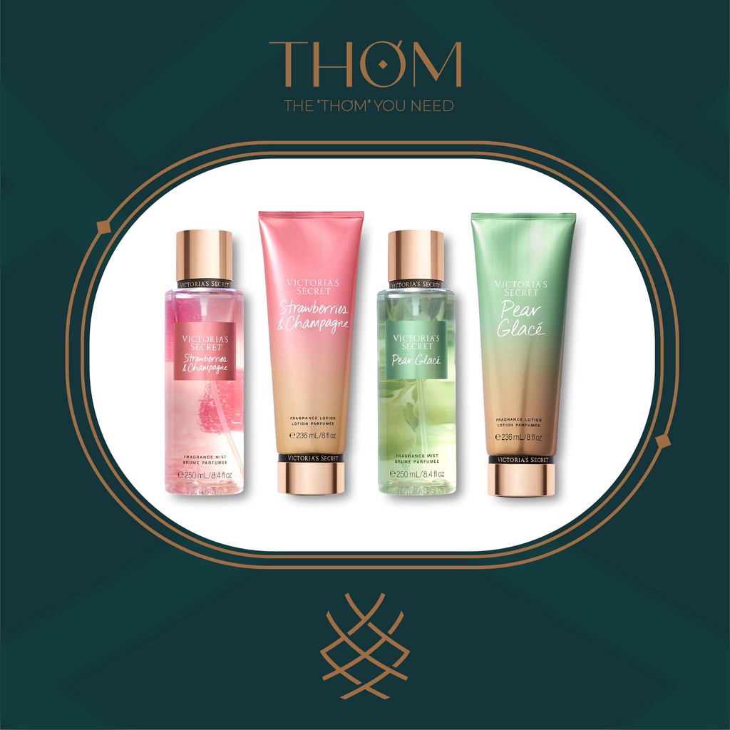 XỊT THƠM VICTORIA'S SECRET FRAGRANCE MIST Strawberries &amp; Champagne | Pear Glacé