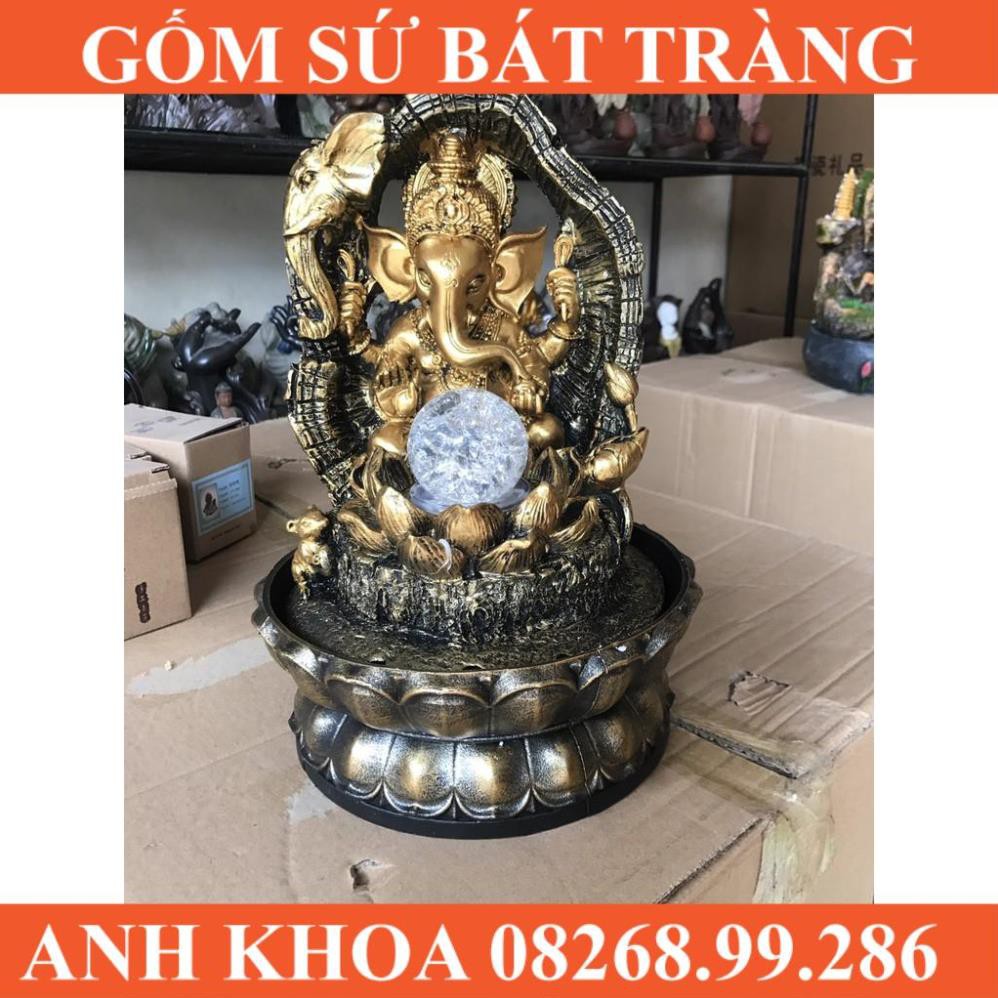 Thác nước Thần Ganesha Hạnh Phúc Thành Công - Gốm sứ Bát Tràng Anh Khoa