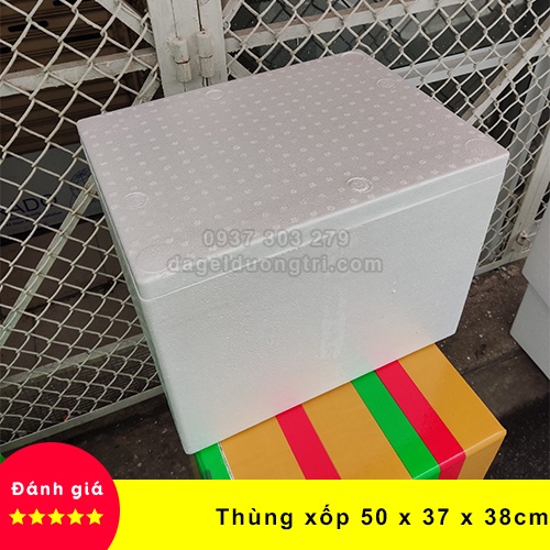 Thùng xốp giữ nhiệt loại 50x37x38cm đựng đá hải sản hoa quả đựng đồ trồng cây nuôi cá