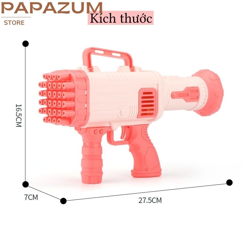 Súng bắn bong bóng xà phòng BAZZOKA 32 nòng siêu mạnh PAPAZUM