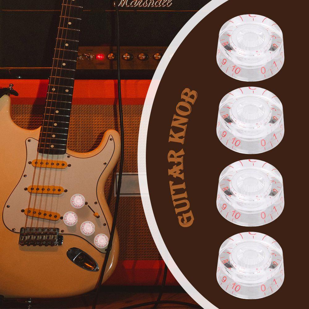 CHOOKEY Nút Điều Chỉnh Âm Lượng Thay Thế Bằng Nhựa Trong Suốt Có Số Màu Đỏ Cho Les Paul LP