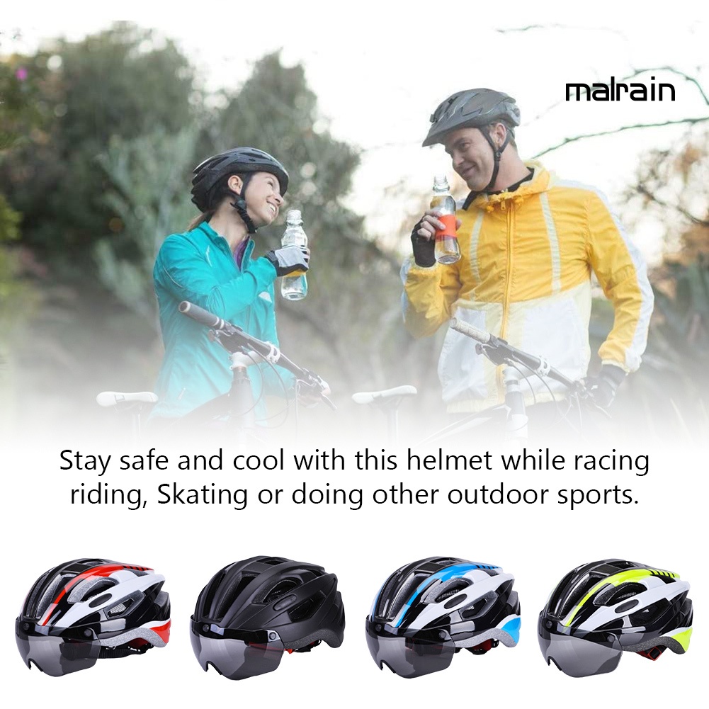 Mũ Bảo Hiểm Kèm Kính Bảo Hộ Có Thể Tháo Rời Thời Trang Đi Xe Đạp Cho Nam Và Nữ