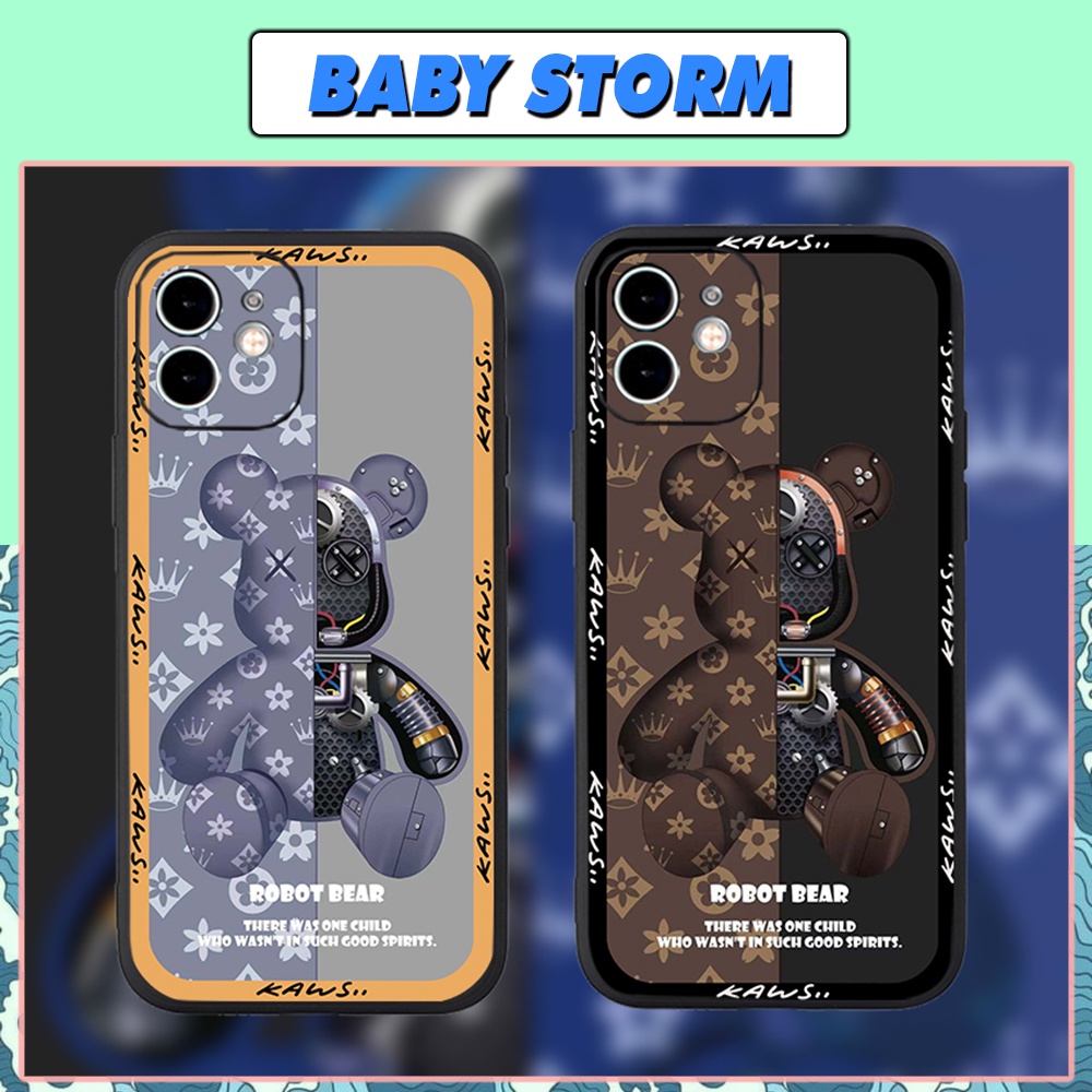Ốp Lưng Iphone Cạnh Vuông Hình Kaw Viền Đen + Vàng , BVC Cho Iphone6/6s/7/8/7plus/8plus/6plus/6splus/11/11pro//11prom