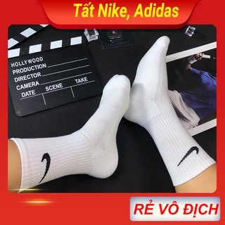 Tất vớ Nike Adidas nam nữ thể thao thời trang loại cổ ngắn trung dài, hàng dệt kim cao cấp
