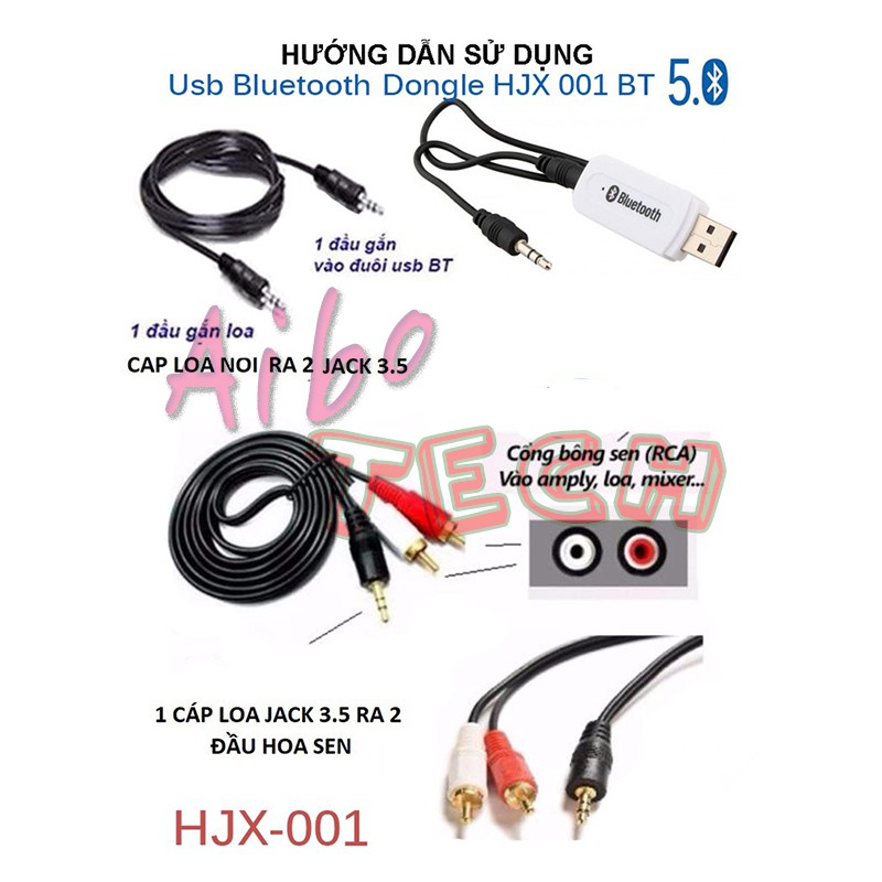 [Giá rẻ] USB Bluetooth 5 0 HJX 001 loại 1 không nhiễu - dùng cho loa, amply, mixer, equalizer 4.8