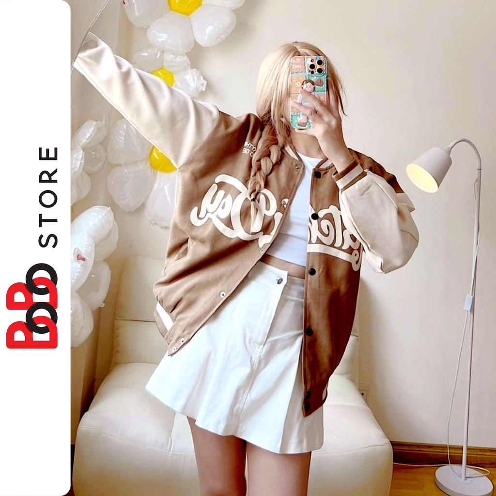 Áo khoác bomber unisex chất da pha mềm mịn2 lớp bên trong lót dù Day - BoBoStore