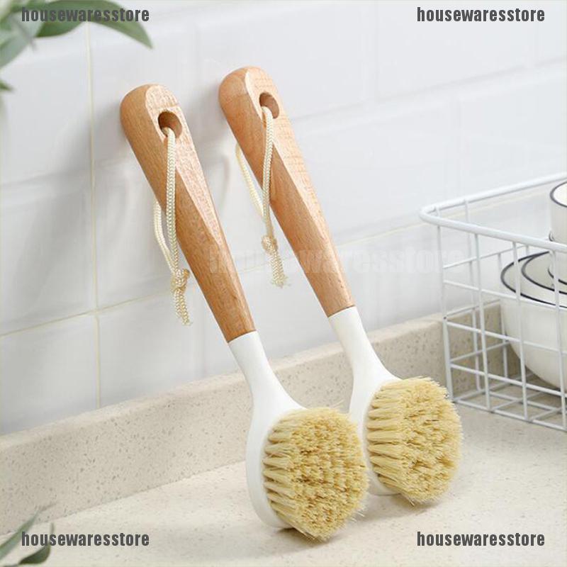 Bàn Chải Cán Dài Bằng Gỗ Tiện Lợi Dành Cho Nhà Bếp