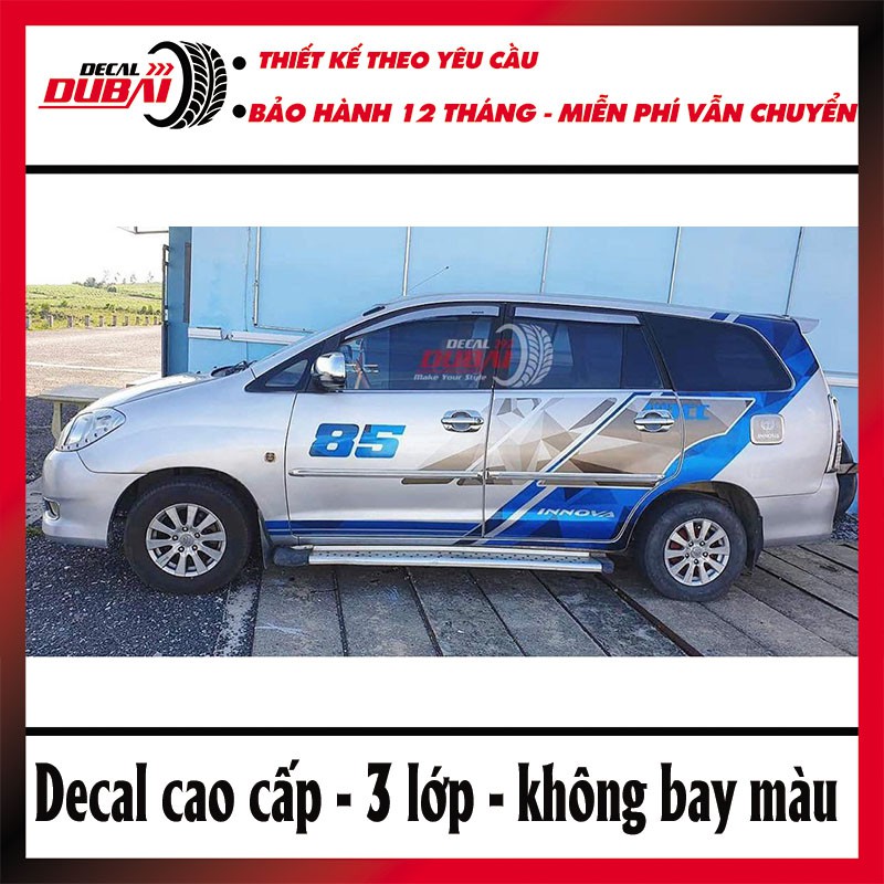 Tem Dán Xe innova Xám Xanh Cực Đẹp