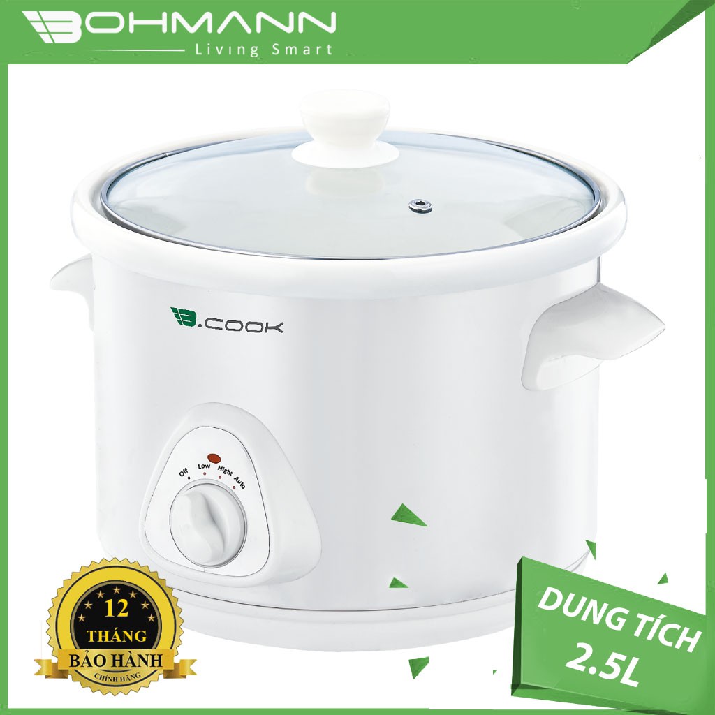 Nồi hầm đa năng 2.5 lít B.cook Bohman BC01-2.5A (nồi cơ) chính hãng, bảo hành 12 tháng