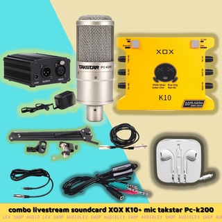 Bộ mic thu âm chuyên nghiệp - micro takstar pc k200, soundcard k10