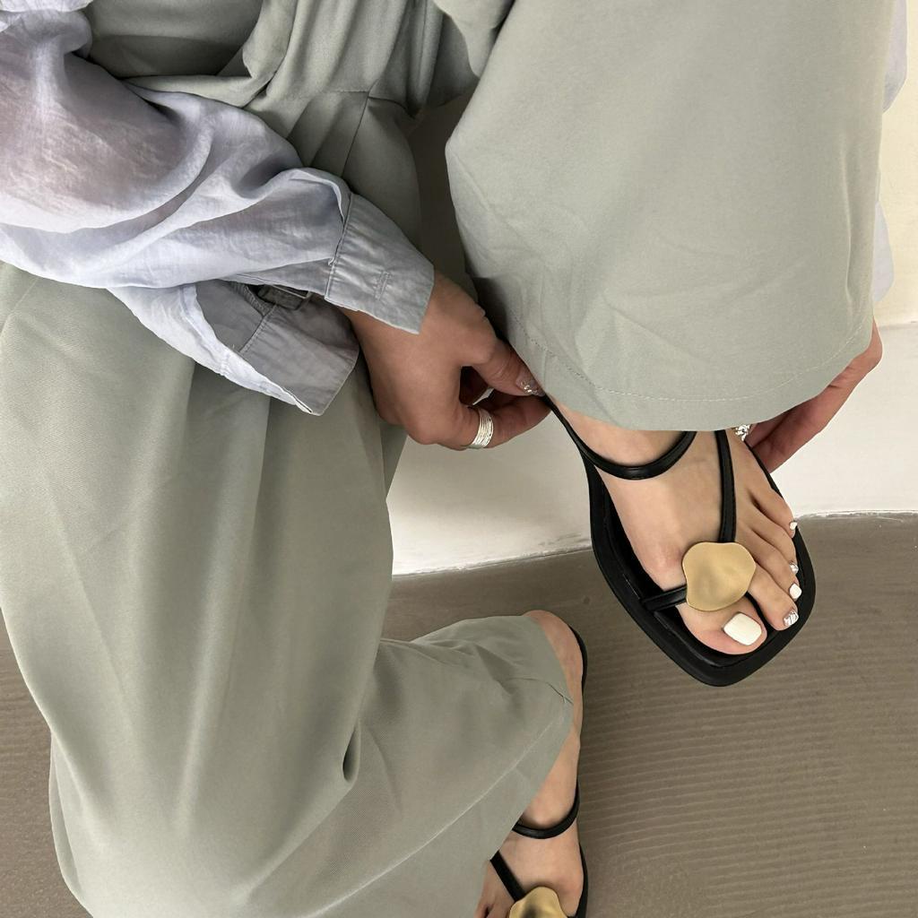 Dép Mũi Vuông Quai Mảnh Thời Trang Xuân Hè Phong Cách Hàn Quốc Cho Nữ