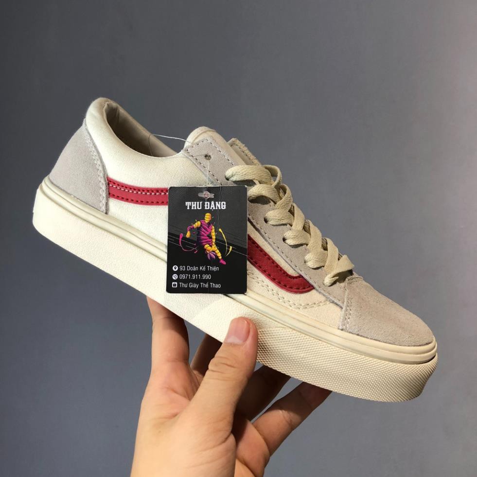 Giày Thể Thao Sneaker van trắng sọc đỏ - Azx21