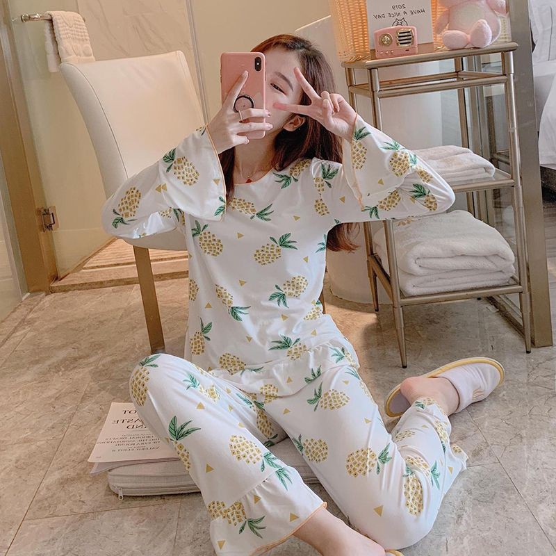 Đồ ngủ tay dài hoạ tiết in đáng yêu cho phái nữ | BigBuy360 - bigbuy360.vn